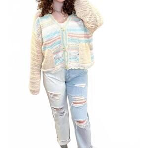 NEW MELLO tania crochet cardigan in multi color